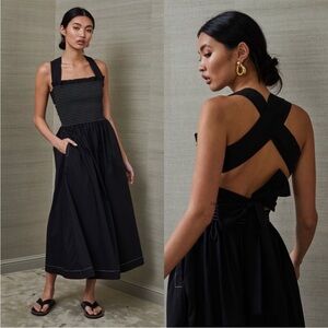 Bec & Bridge Striped Black Midi Dress